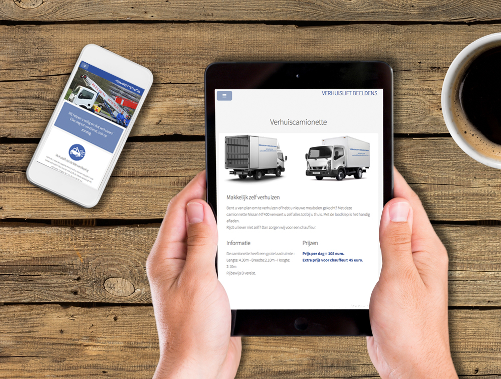 website verhuislift beeldens op ipad en smartphone