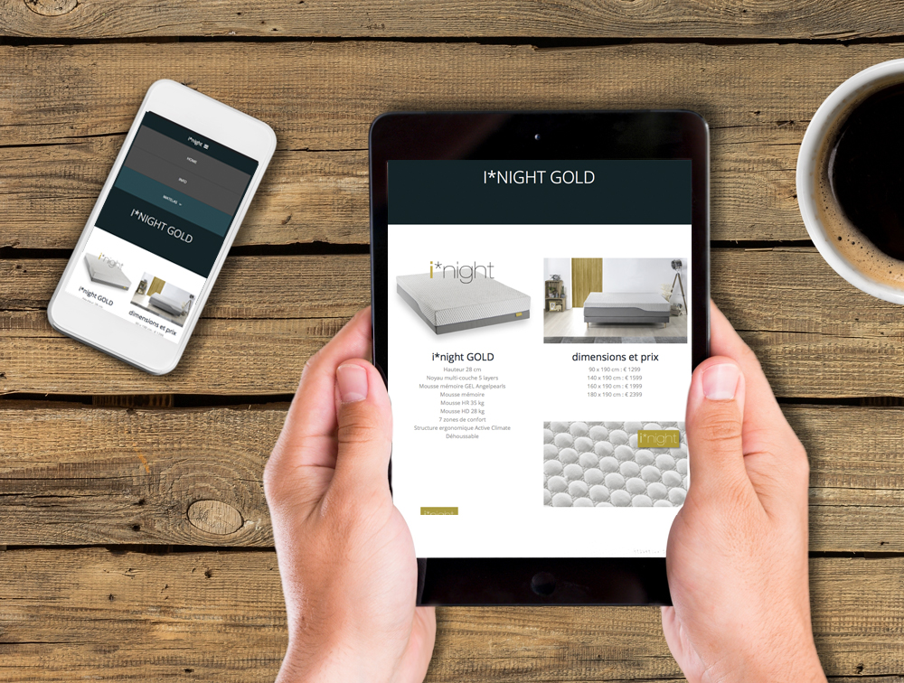 website i-night op ipad en smartphone